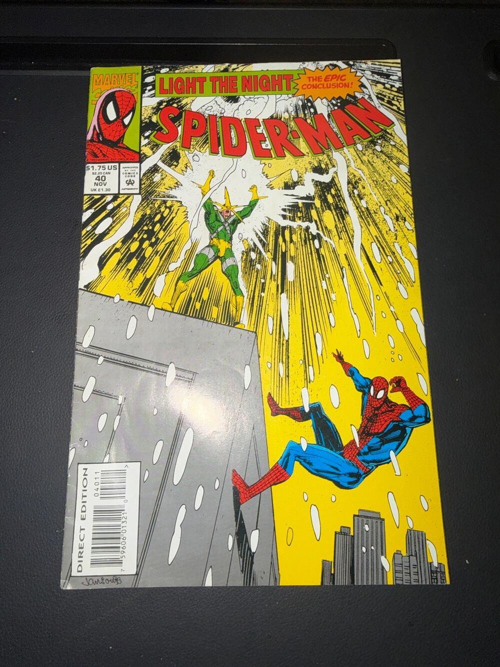 Spider-Man #40 Marvel Comics 1993 Light The Night Direct Edition Electro